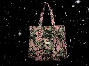Tote Bag - Big organic cotton - Pink monkey and leopard and reverse side flower pattern