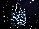 Tote Bag - Small organic cotton - Blue indigo blocks and reverse side pocket and pintex