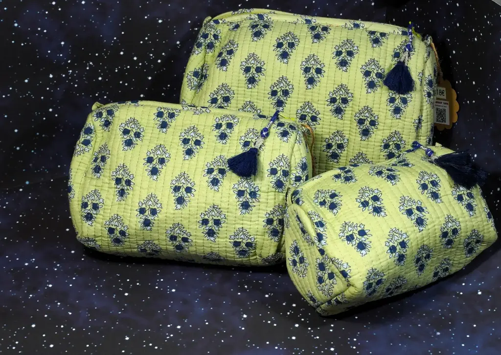Organic cotton cosmetic pouches - Set of 3 - pistachio