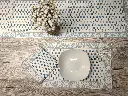 small flowers block printed on organic cotton dining set