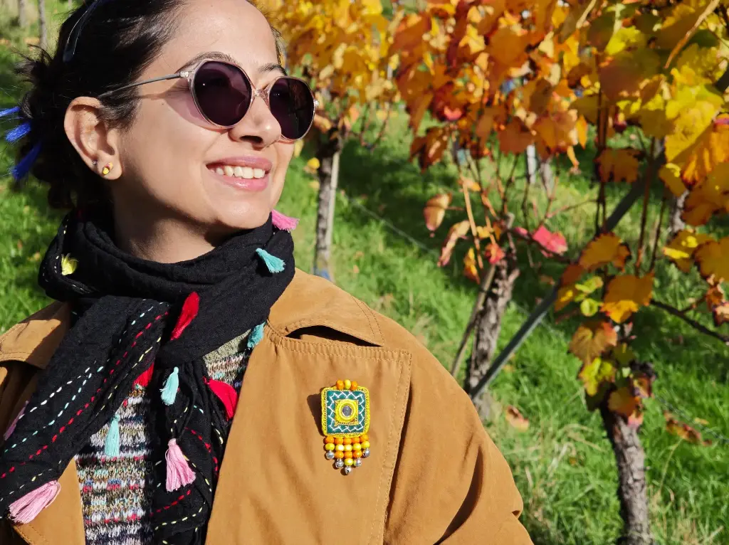 Brooch - Green Portal to the Orange Galaxy