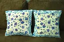 Cushion Cover - White Purple Blue Flowers 40x40