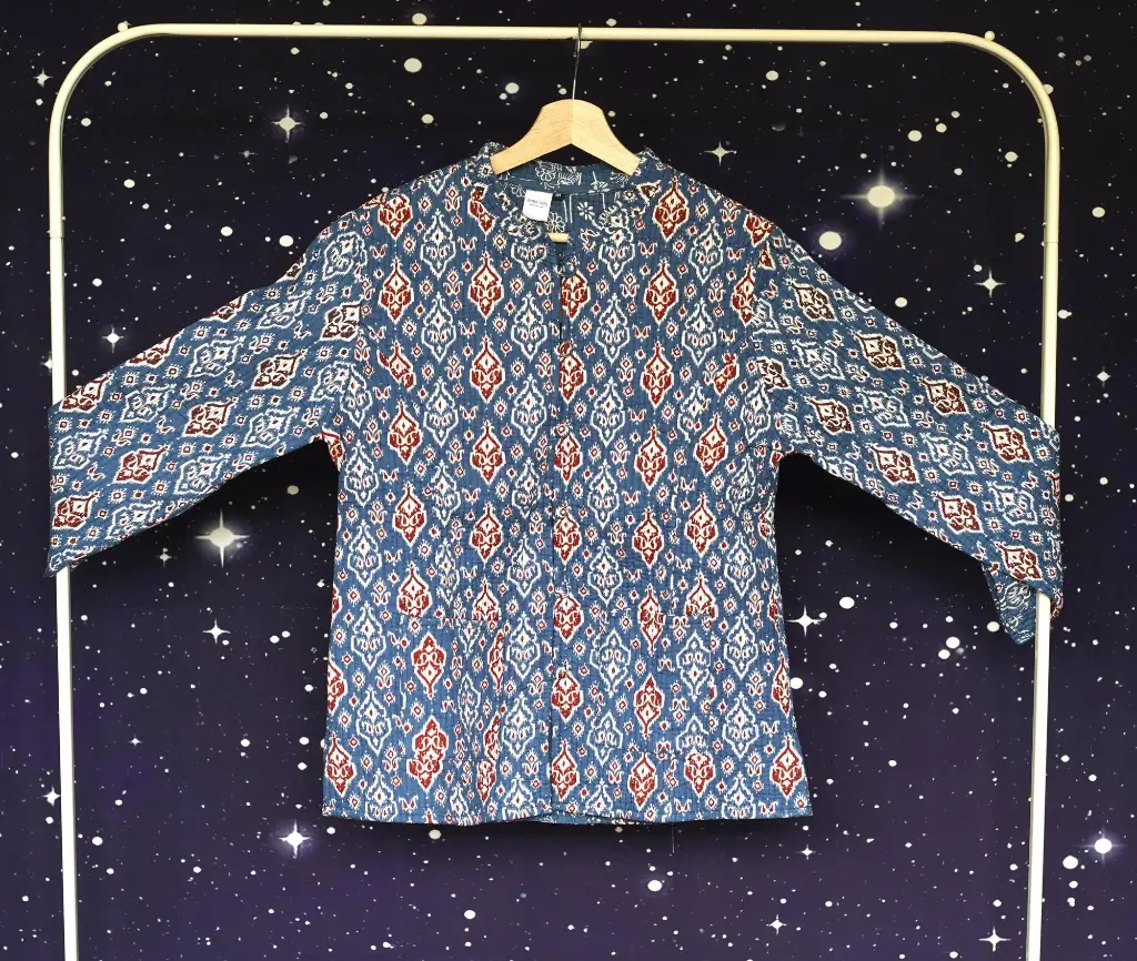 Jacket - blue poppy ikat - size M