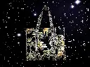 Tote Bag - Big organic cotton - Black with leopard and reverse side ikat
