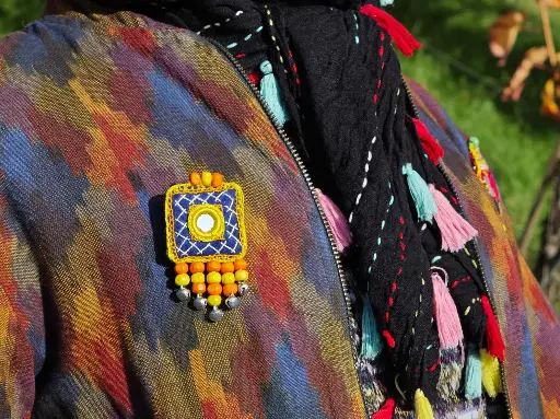 Brooch - Blue portal to the orange galaxy