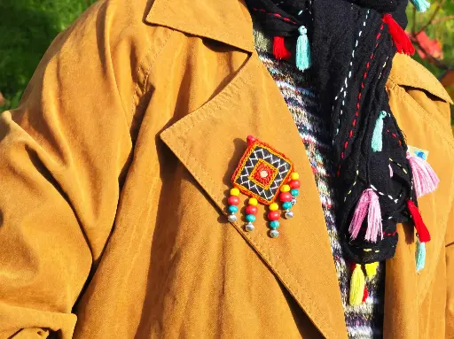 Brooch - Black and Red Kite