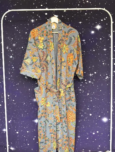 Bathrobe - Chintz Blue Grey