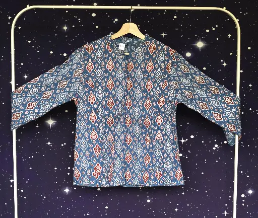 Jacket - blue poppy ikat - size M